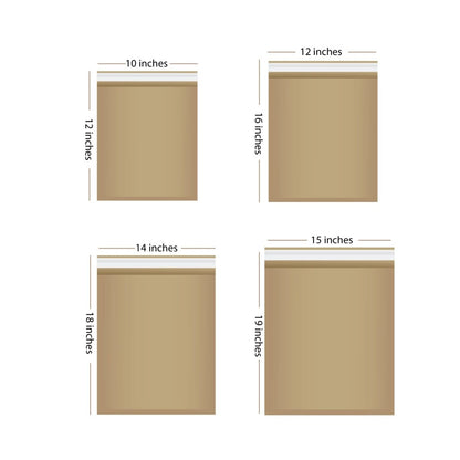 Paper Courier Bag | Packaging Pouch (15"x19") - Pack of 50 | Verified Sustainable by Brown Living™