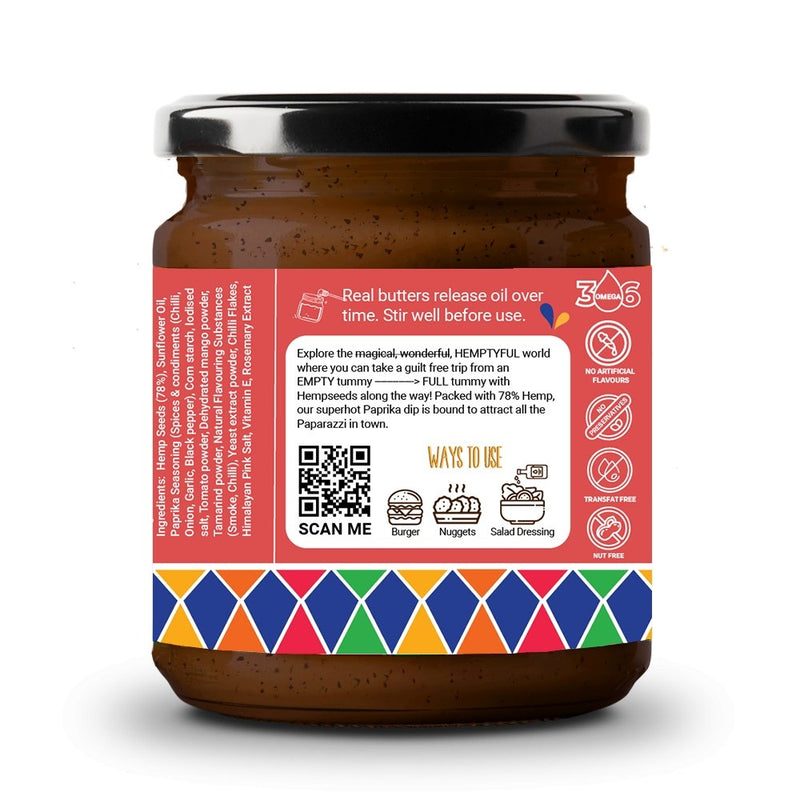 Buy Paprika Hemp Dip - 180gm | Shop Verified Sustainable Products on Brown Living