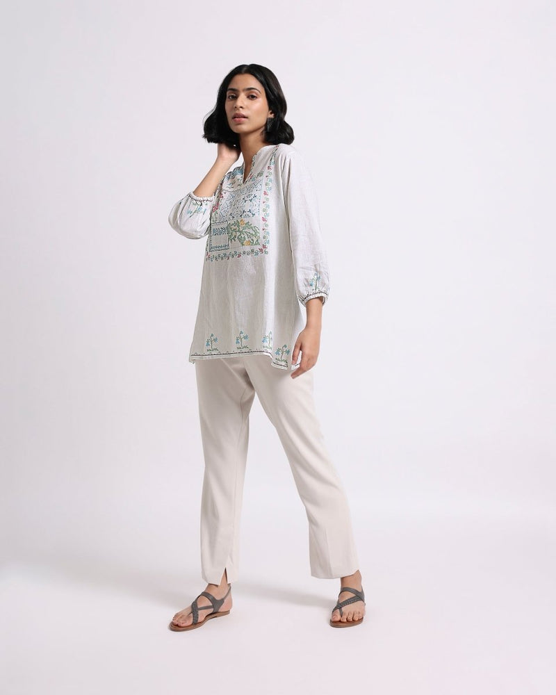 Buy Patchwork Linen Blouse | Shop Verified Sustainable Products on Brown Living