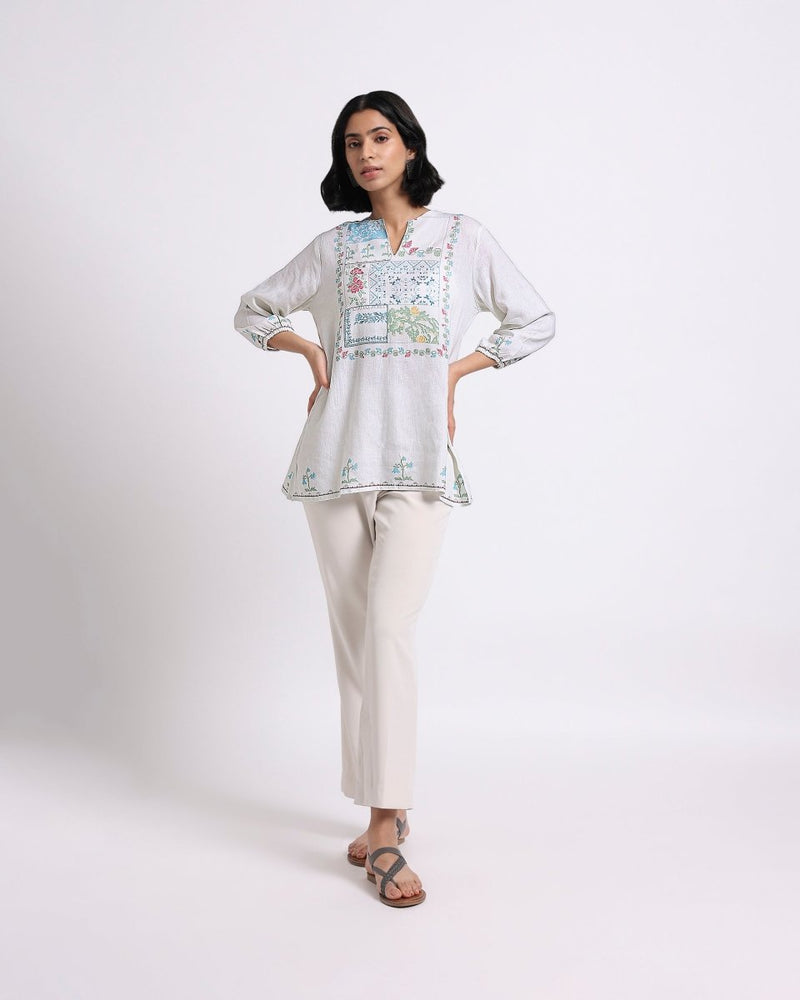 Buy Patchwork Linen Blouse | Shop Verified Sustainable Products on Brown Living