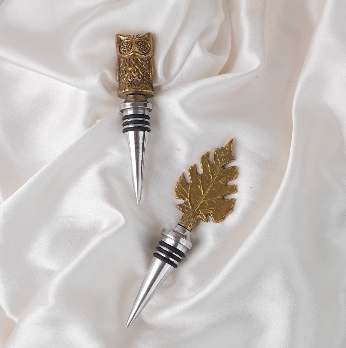 Patra Wine Stopper - Made in Solid Brass | Verified Sustainable by Brown Living™