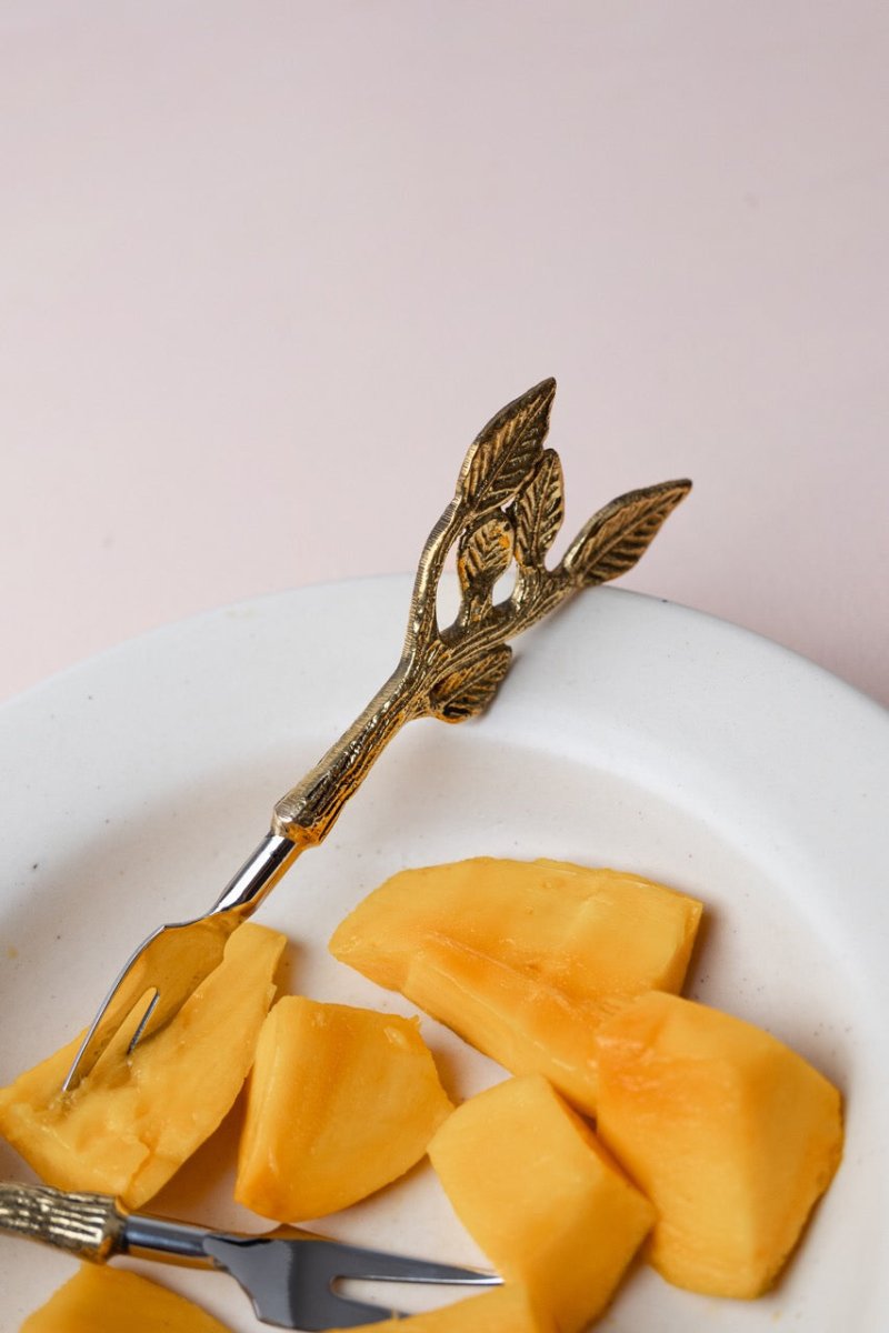 Patram Brass Fruit Forks | Verified Sustainable by Brown Living™