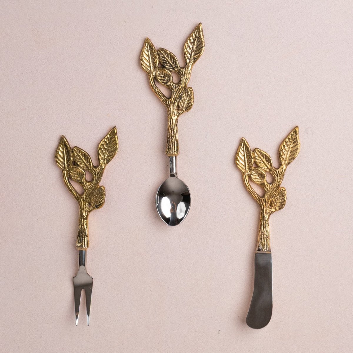 Patram Brass Fruit Forks | Verified Sustainable by Brown Living™