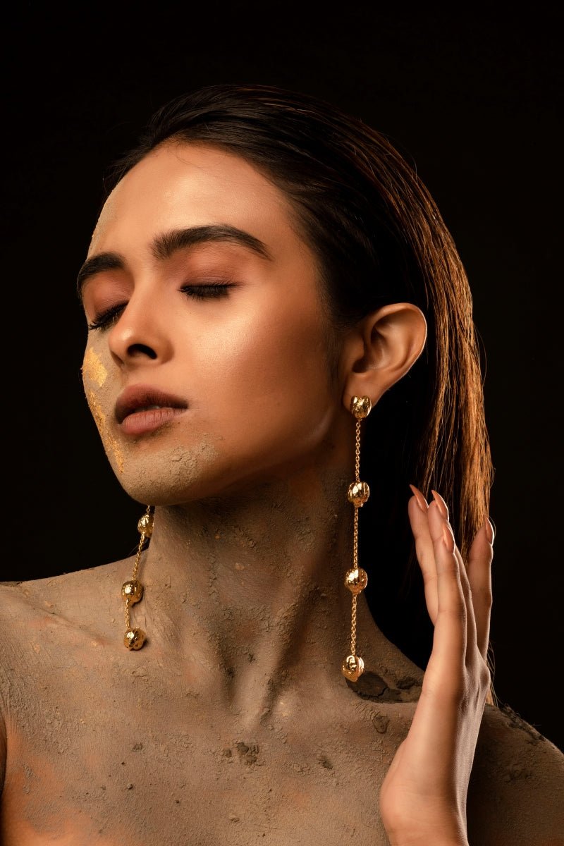 Buy Pea-serve | Gold plated earrings | Shop Verified Sustainable Products on Brown Living