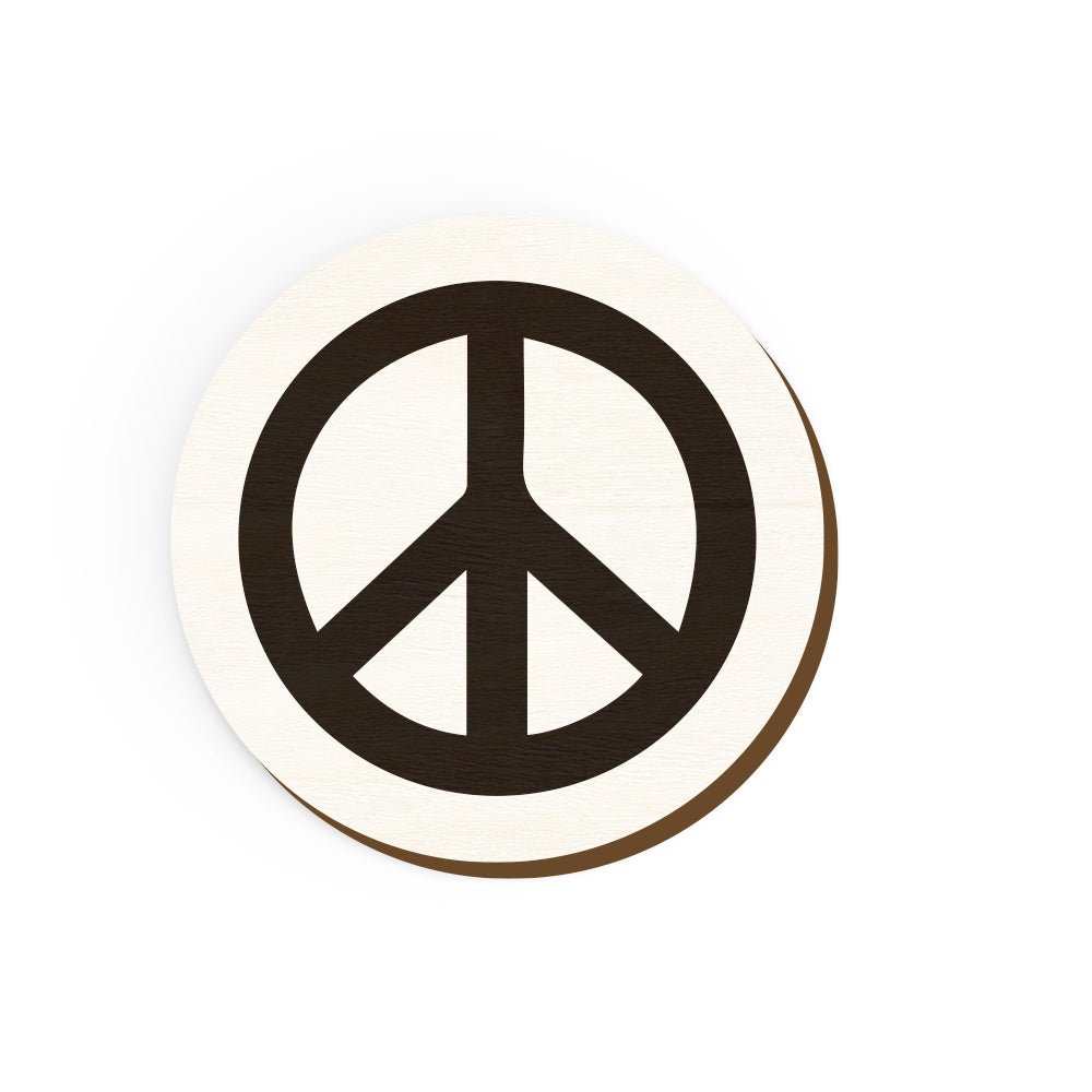 Peace Sign Hand Painted Wooden Magnet | Verified Sustainable by Brown Living™