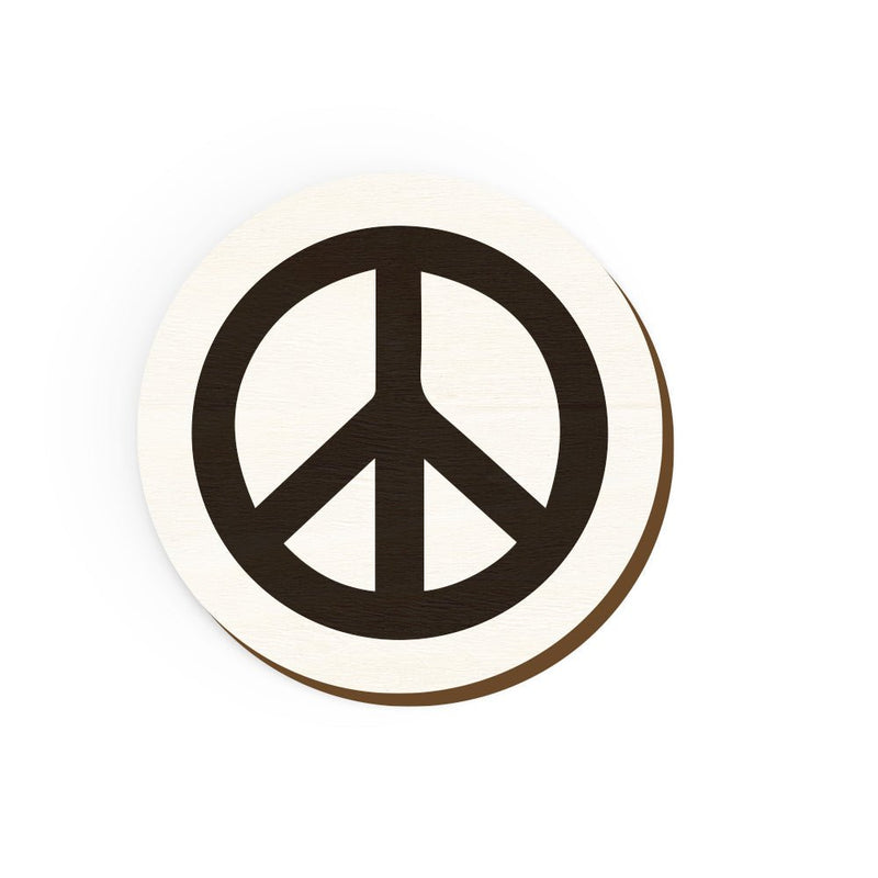 Peace Sign Hand Painted Wooden Magnet | Verified Sustainable by Brown Living™