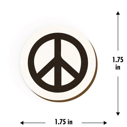 Peace Sign Hand Painted Wooden Magnet | Verified Sustainable by Brown Living™