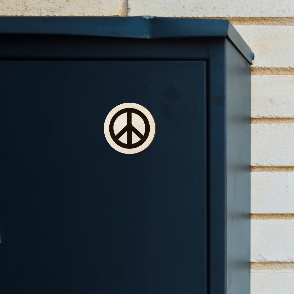 Peace Sign Hand Painted Wooden Magnet | Verified Sustainable by Brown Living™