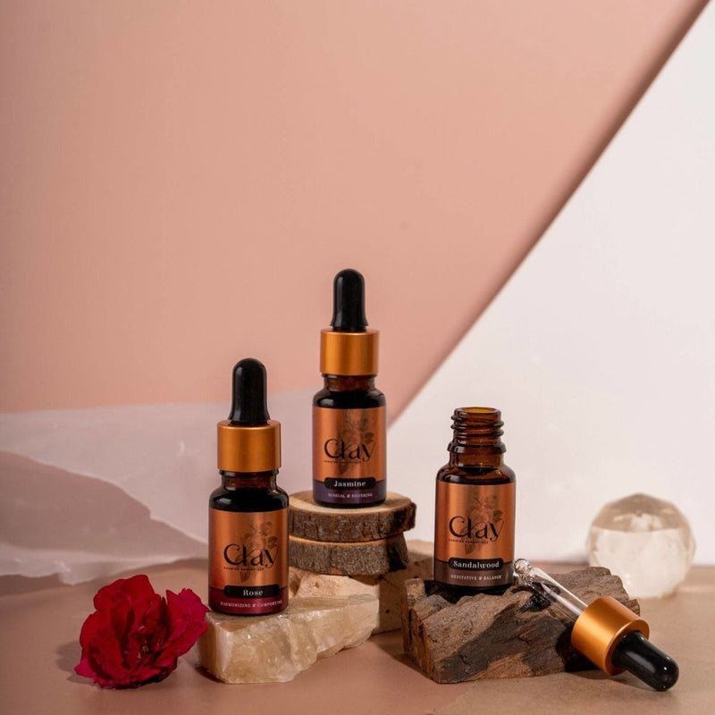 Buy Peaceful Heart Bundle Essential Oil Combo (Rose+Sandal+Jasmine) | Shop Verified Sustainable Products on Brown Living