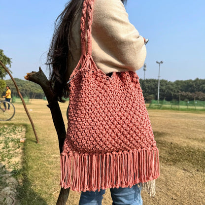 Peach Hobo Handmade Bag | Verified Sustainable by Brown Living™