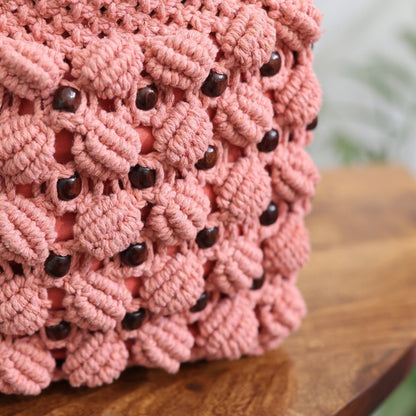 Peach Ring Handmade Macrame Bag | Verified Sustainable by Brown Living™