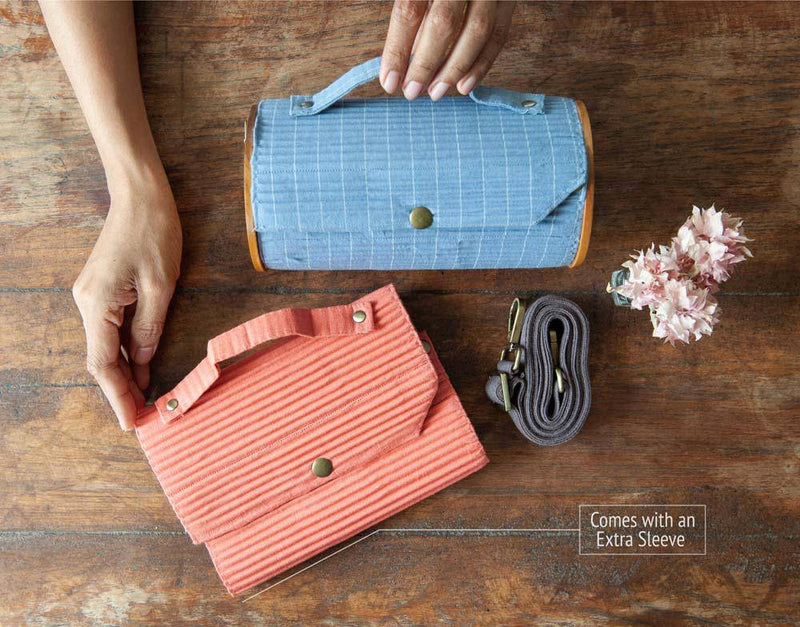 Buy Peach Sky Round Clutch-- Changeable Sleeve Set | Shop Verified Sustainable Womens Handbag on Brown Living™