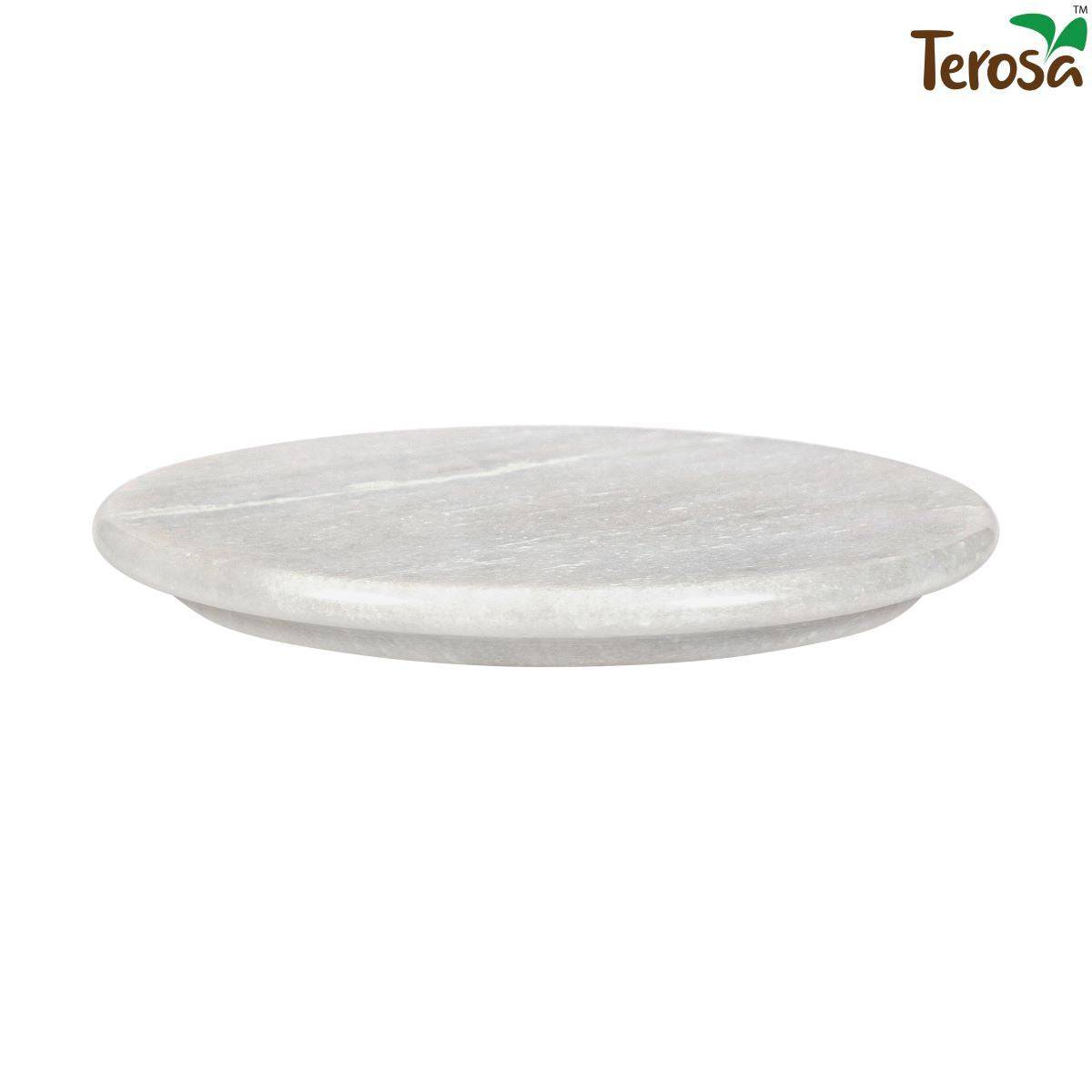 Pearl White Chakla Belan/Rolling Board & Pin Set - 9" Marble | Verified Sustainable by Brown Living™