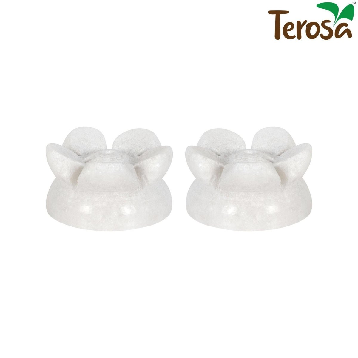 Pearl White Lotus Agarbatti Stand Set of 2 - Incense Stand - Std | Verified Sustainable by Brown Living™