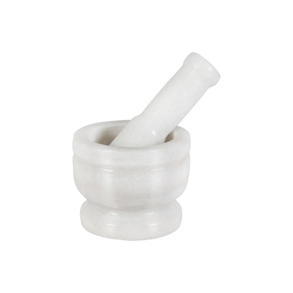 Buy Pearl White Mortar & Pestle Set or Idi Kallu - 4 Inch - Marble | Shop Verified Sustainable Kitchen Tools on Brown Living™