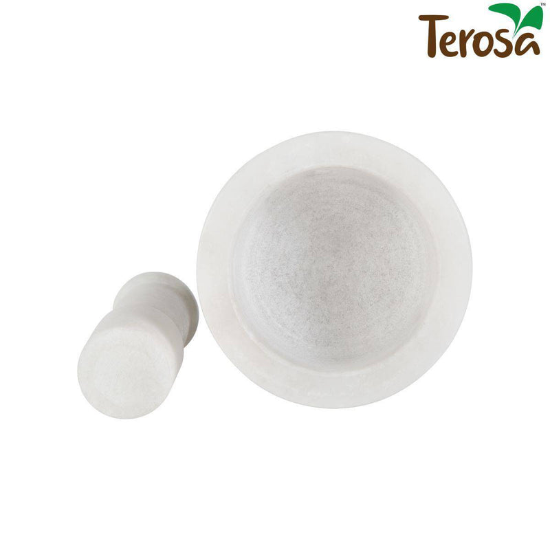 Buy Pearl White Mortar & Pestle Set or Idi Kallu - 4 Inch - Marble | Shop Verified Sustainable Products on Brown Living