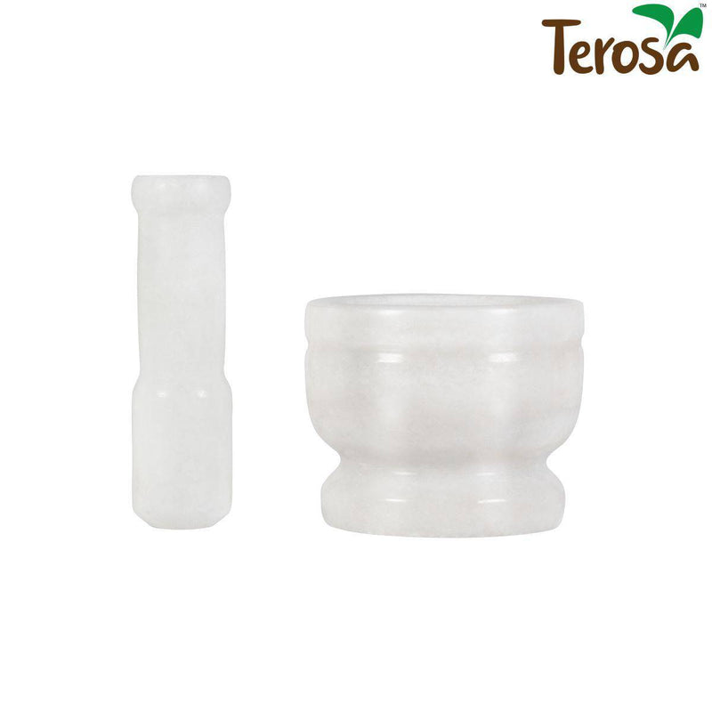 Buy Pearl White Mortar & Pestle Set or Idi Kallu - 4 Inch - Marble | Shop Verified Sustainable Products on Brown Living