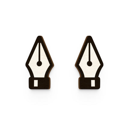 Pen Hand Painted Wooden Earring | Verified Sustainable by Brown Living™