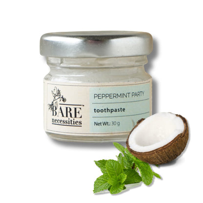 Peppermint Party Toothpaste | Vegan | Healthy Teeth & Gums - 30g | Verified Sustainable by Brown Living™