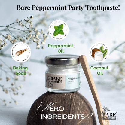 Peppermint Party Toothpaste | Vegan | Healthy Teeth & Gums - 30g | Verified Sustainable by Brown Living™