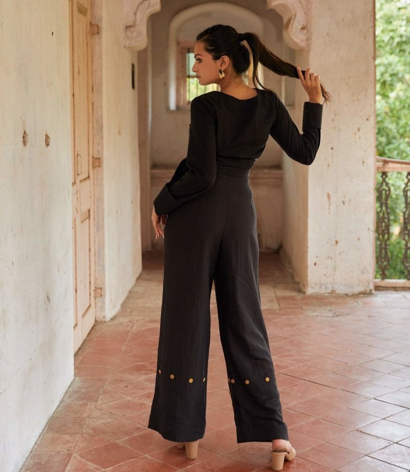 Perched Black Detachable Jumpsuit | Hemp Bamboo Fabric | Verified Sustainable by Brown Living™