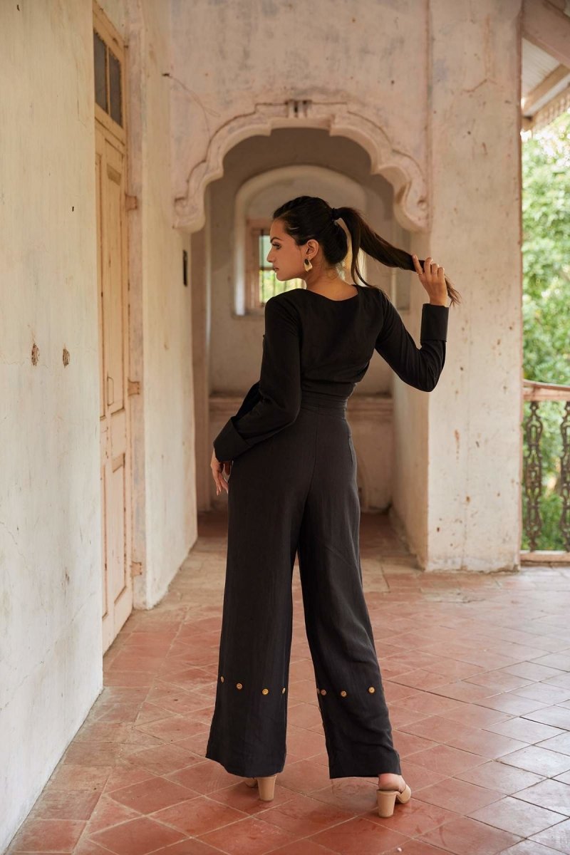 Perched Black Detachable Jumpsuit | Hemp Bamboo Fabric | Verified Sustainable by Brown Living™