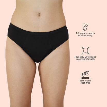 BacQup Reusable Period Panty for Period Flows and Regular Discharges (Pack of 1) | Verified Sustainable by Brown Living™