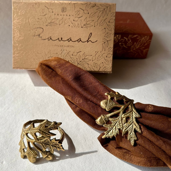 Buy Phool Napkin Rings | Brass Table Decor | Handcrafted | Shop Verified Sustainable Table Decor on Brown Living™