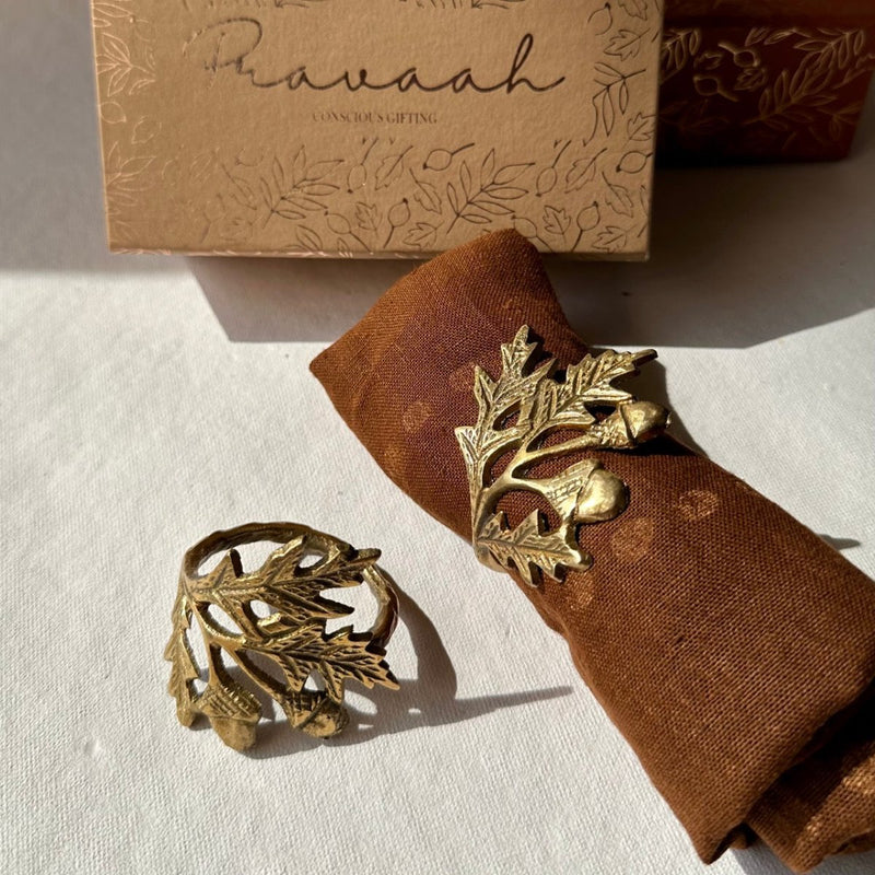 Buy Phool Napkin Rings | Brass Table Decor | Handcrafted in Small Batches | Shop Verified Sustainable Products on Brown Living