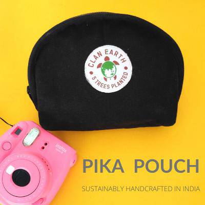 Buy Pika Pouch - Plastic-free & Cruelty -free Organizer - Charcoal Black | Shop Verified Sustainable Products on Brown Living