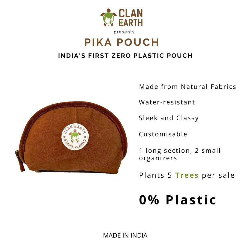Buy Pika Pouch - Plastic-free & Cruelty - free Organizer- Olive Green | Shop Verified Sustainable Products on Brown Living