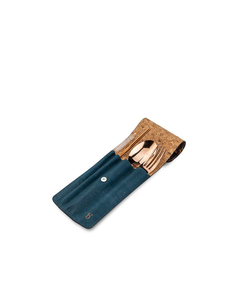 Buy Piknik Cork Cutlery Set - Floral Ink | Shop Verified Sustainable Products on Brown Living