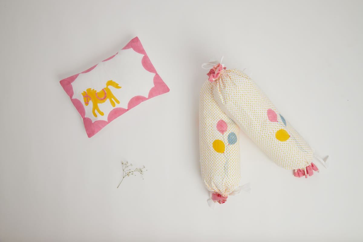 Pillow & Bolster Set - Circus - Pink | Verified Sustainable by Brown Living™