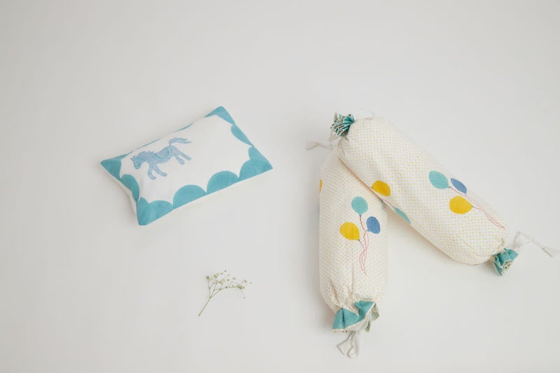 Buy Pillow & Bolster Set - Circus - Teal | Shop Verified Sustainable Bed Linens on Brown Living™