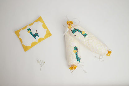 Pillow & Bolster Set - Gira The Giraffe - Teal | Verified Sustainable by Brown Living™