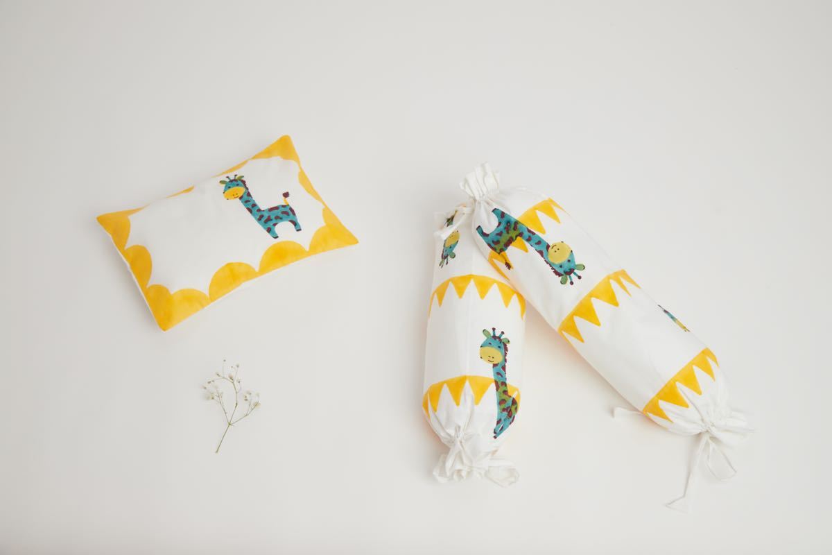 Pillow & Bolster Set - Gira The Giraffe - Yellow | Verified Sustainable by Brown Living™