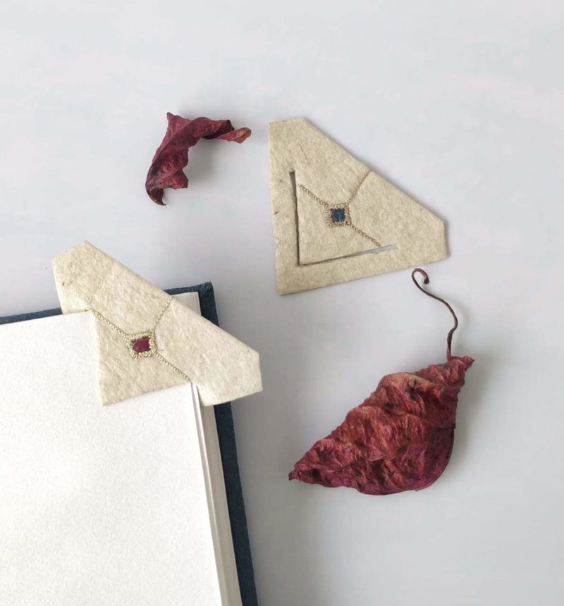 Buy Pinatex Triangular Bookmark ii - Assorted Set of 3 | Shop Verified Sustainable Products on Brown Living