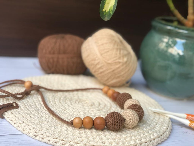 Buy Pink Crochet Beaded Necklace | Shop Verified Sustainable Products on Brown Living