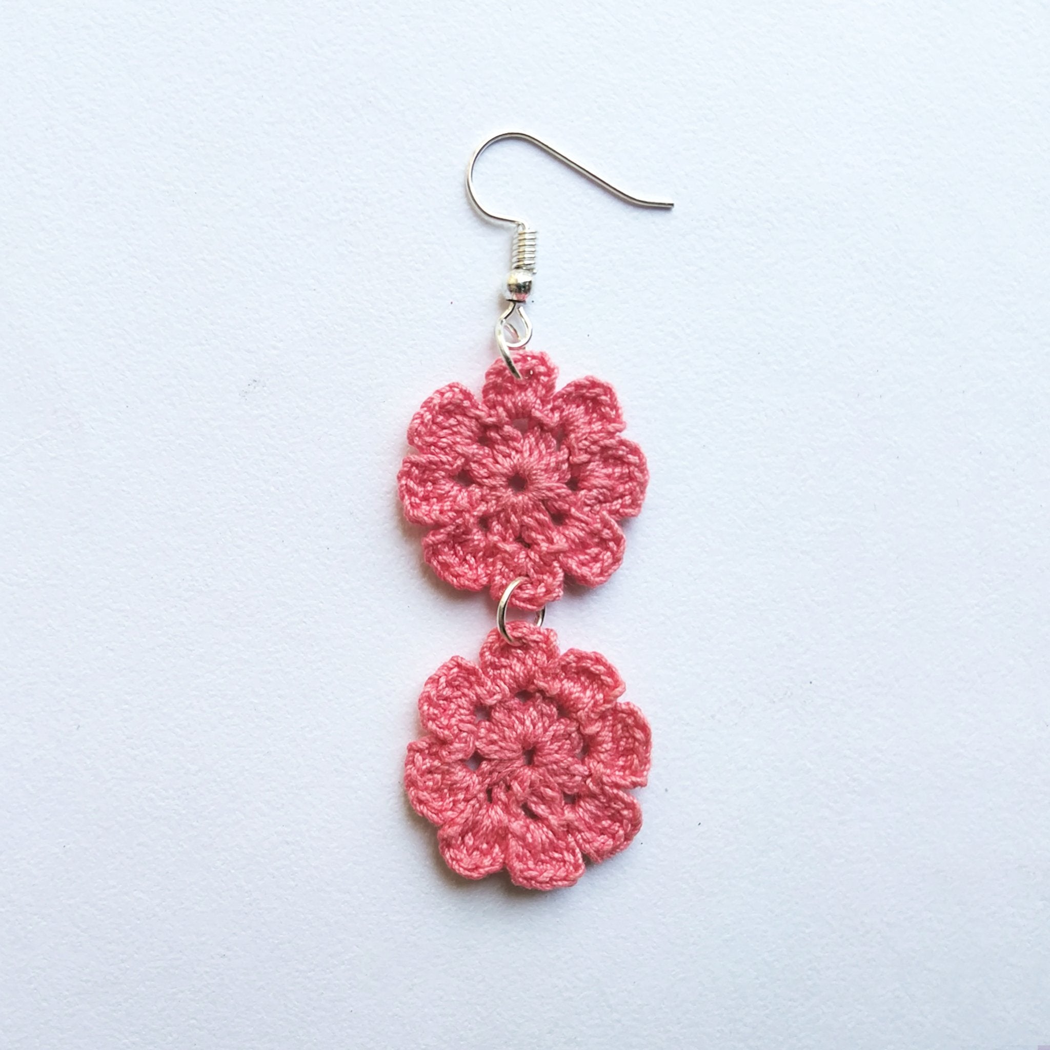 Pink Delight - Handmade Crochet Earring | Verified Sustainable by Brown Living™