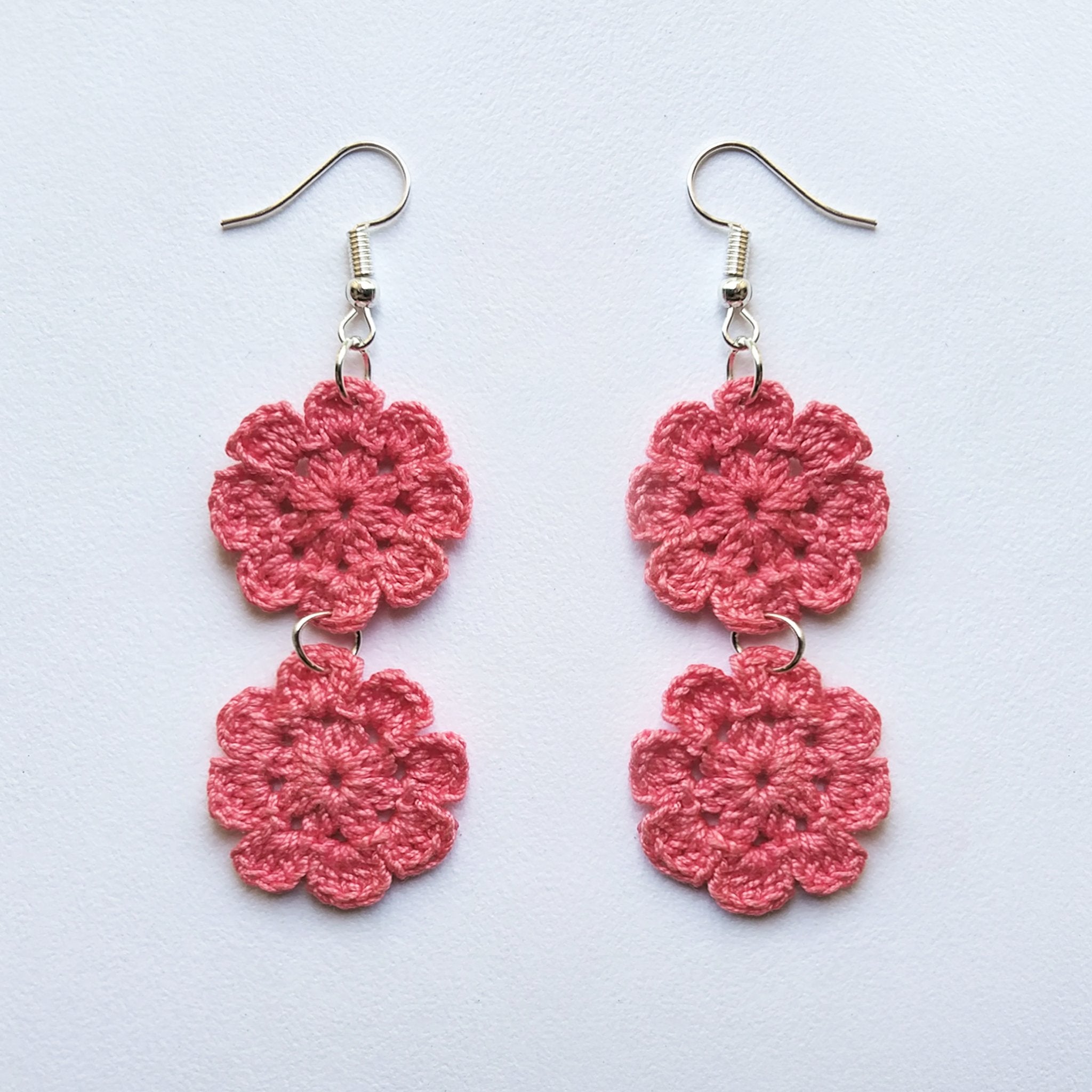 Pink Delight - Handmade Crochet Earring | Verified Sustainable by Brown Living™