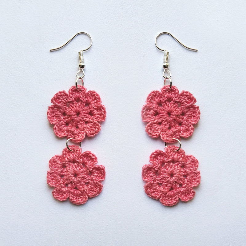 Pink Delight- Handmade Crochet Earring | Verified Sustainable Womens earrings on Brown Living™