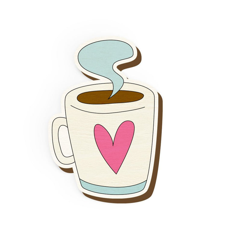 Buy Pink Heart Hot Chocolate Hand Painted Wooden Pin | Shop Verified Sustainable Travel Accessories on Brown Living™