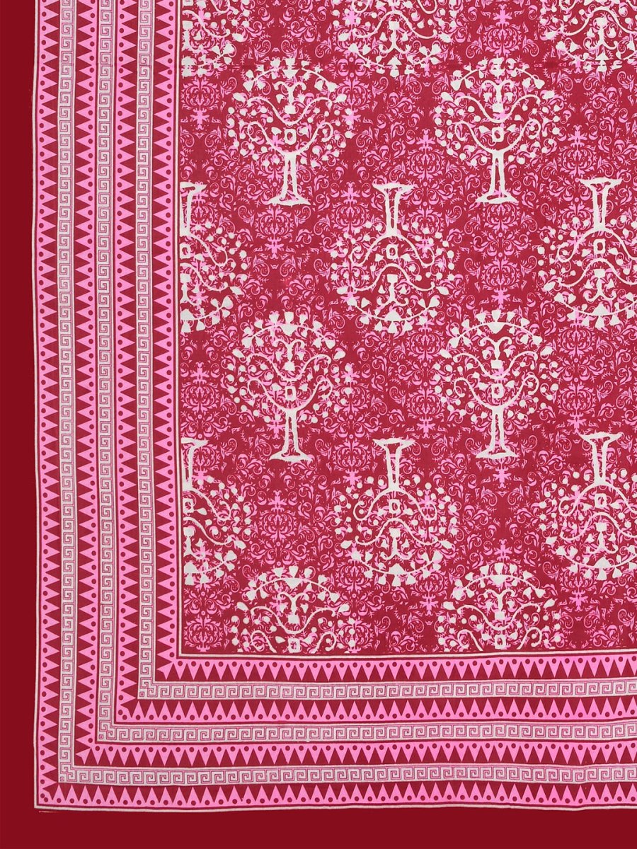 Pink Interiors Hand Block Printed Cotton Queen Size Bedding Set | Verified Sustainable by Brown Living™