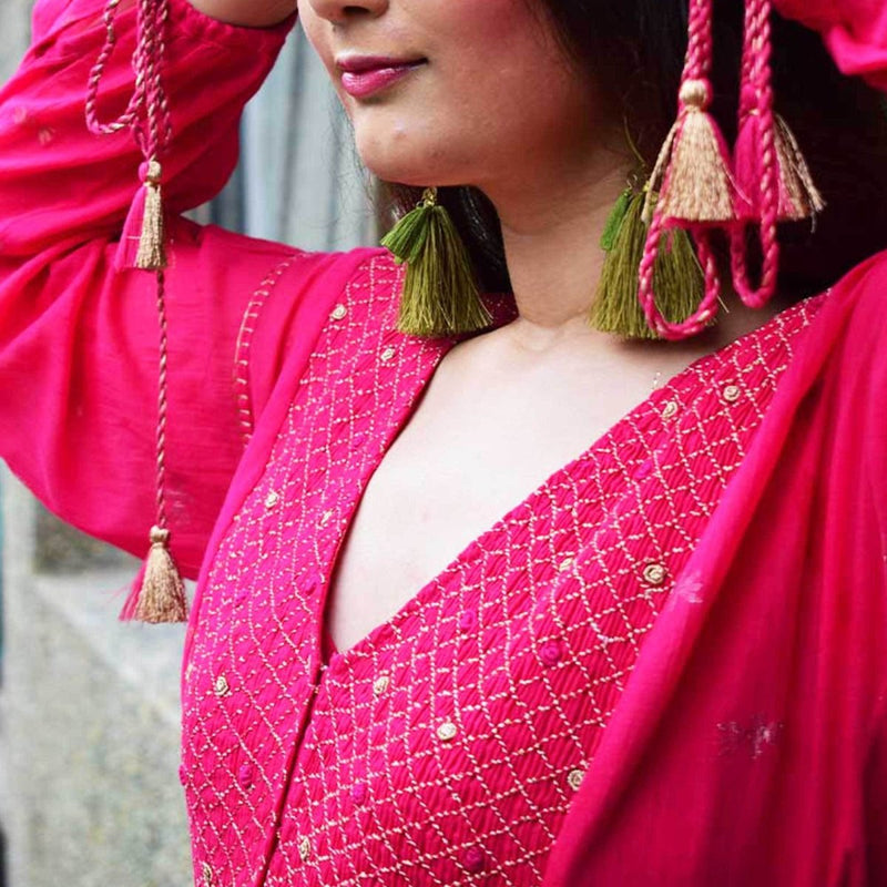 Buy Pink Jamdani Dress | Shop Verified Sustainable Womens Dress on Brown Living™