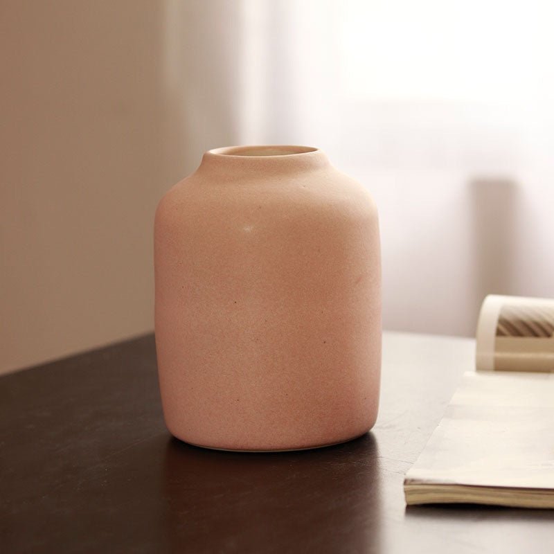 Buy Pink Matt Ceramic Vase with Summer Bunch | Shop Verified Sustainable Products on Brown Living
