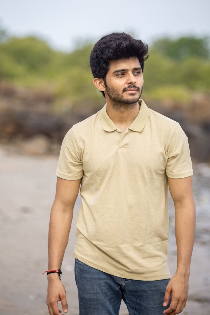 Buy Pistachio Polo Neck T-Shirt | Shop Verified Sustainable Mens Tshirt on Brown Living™