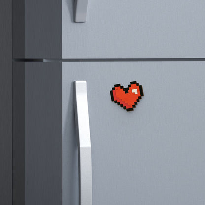 Pixelated Heart Hand Painted Wooden Magnet | Verified Sustainable by Brown Living™