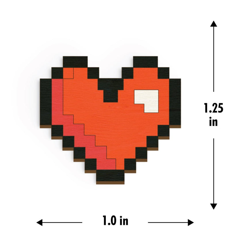 Buy Pixelated Heart Hand Painted Wooden Pin | Shop Verified Sustainable Travel Accessories on Brown Living™