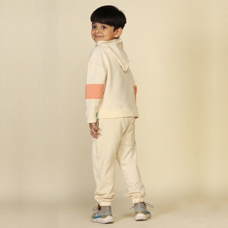 Buy Planet First Color Blocked Unisex Joggers Set, Off White | Shop Verified Sustainable Products on Brown Living
