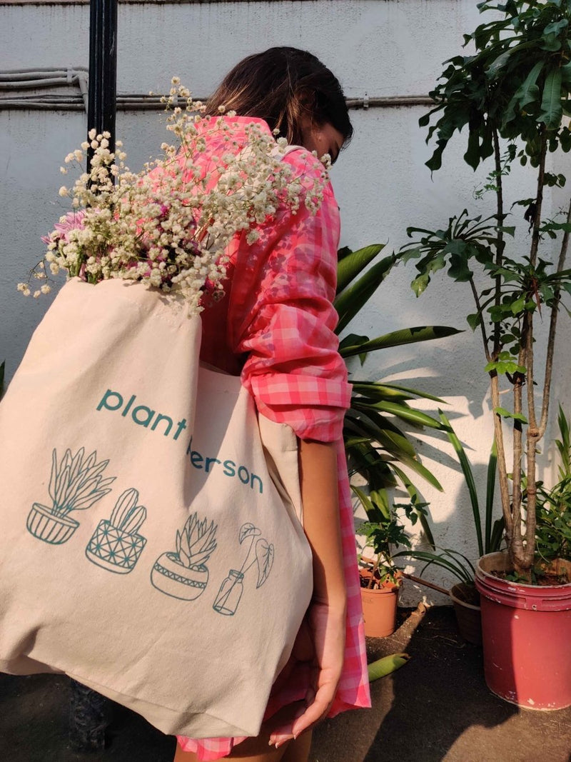 Buy Plant Person Canvas Tote Bag | Shop Verified Sustainable Tote Bag on Brown Living™